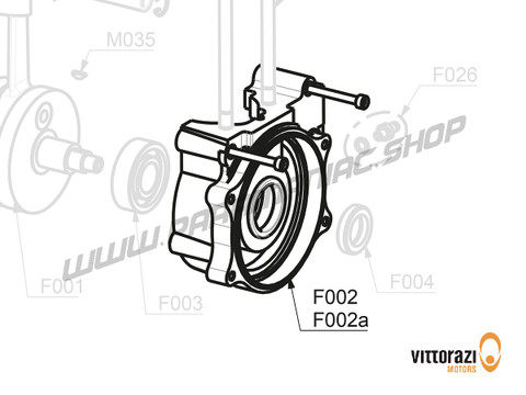 Vittorazi Fly 100 Evo2 MY25 - F002a - Motor Gehäuse Block, Elektrostarter - Vittorazi Motors | Paramaniac Shop