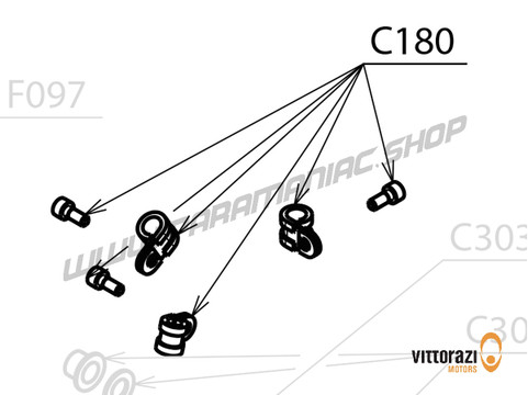 Vittorazi Cosmos 300 MY25 - C180 - Set von Kabel entry (Set von 7) and Schrauben - Vittorazi Motors | Paramaniac Shop