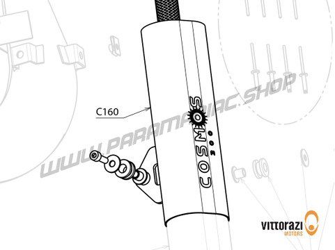 Vittorazi Cosmos 300 MY25 - C160 - Aluminium Rohr Schalldämpfer length 300 mm - Vittorazi Motors | Paramaniac Shop