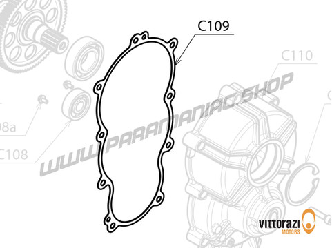 Vittorazi Cosmos 300 MY25 - C109 - Gearbox Abdeckung Dichtung (Set von 2) - Vittorazi Motors | Paramaniac Shop