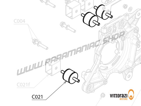 Vittorazi Cosmos 300 MY25 - C021 - Schwingungsdämpfung Halterung 40 x 30 mm - M8 x 25 mm mit Nuts (Set von 4) - Vittorazi Motors | Paramaniac Shop