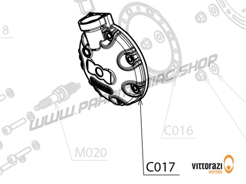 Vittorazi Cosmos 300 MY25 - C017 - Zylinder Kopf (Einzelzündung) mit Dichtung - Vittorazi Motors | Paramaniac Shop