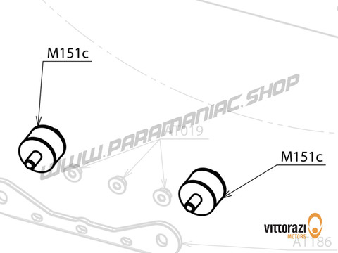 Vittorazi Atom 80 - M151c - Schwingungsdämpfung Halterung 30 x 20 mm hard (rechts) 14/14 mm mit Nuts (Set von 2) - Vittorazi Motors | Paramaniac Shop