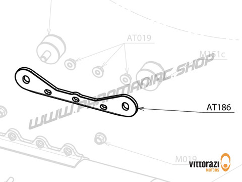 Vittorazi Atom 80 MY25 - AT186 - Auspuff Halterung Platte in Ergal, Schwarz - Vittorazi Motors | Paramaniac Shop