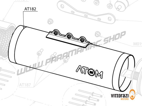 Vittorazi Atom 80 MY25 - AT182 - Aluminium Schalldämpfer Rohr, Schwarz - Vittorazi Motors | Paramaniac Shop