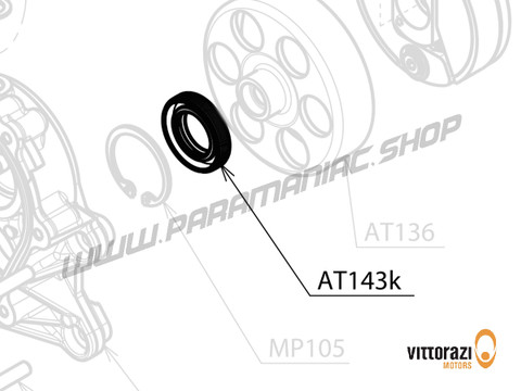 Vittorazi Atom 80 - AT143k - Set von Öl seals viton 25/35/7 und 20/35/7 mm und Lager Distanzstück mit O-Ring - Vittorazi Motors | Paramaniac Shop