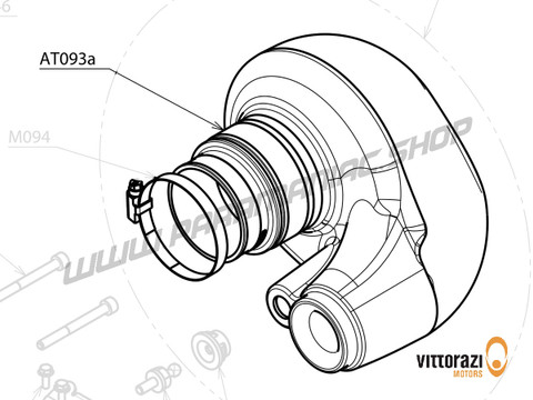 Vittorazi Atom 80 - AT093a - Luft-Box Gummi Krümmer mit Integriert Schwamm - Vittorazi Motors | Paramaniac Shop