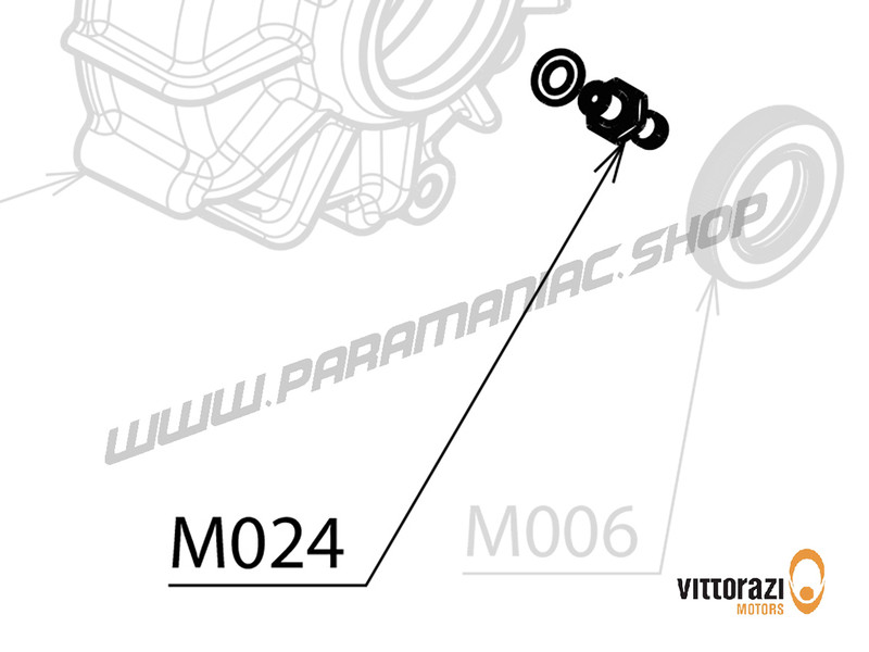 Vittorazi Moster185 S - M024 - Brass junction, Bolt 6 x 6 mm Tbei DIN 7380 and Copper washer