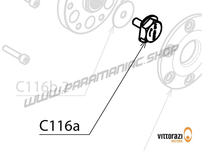 Vittorazi Cosmos 300 - C116a - Propeller hub dedicated fixing bolt mit anti-unscrewing Platte