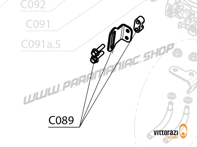 Vittorazi Cosmos 300 - C089 - Airbox safety Platte and bolts 5 x 20 mm Tef DIN 6921