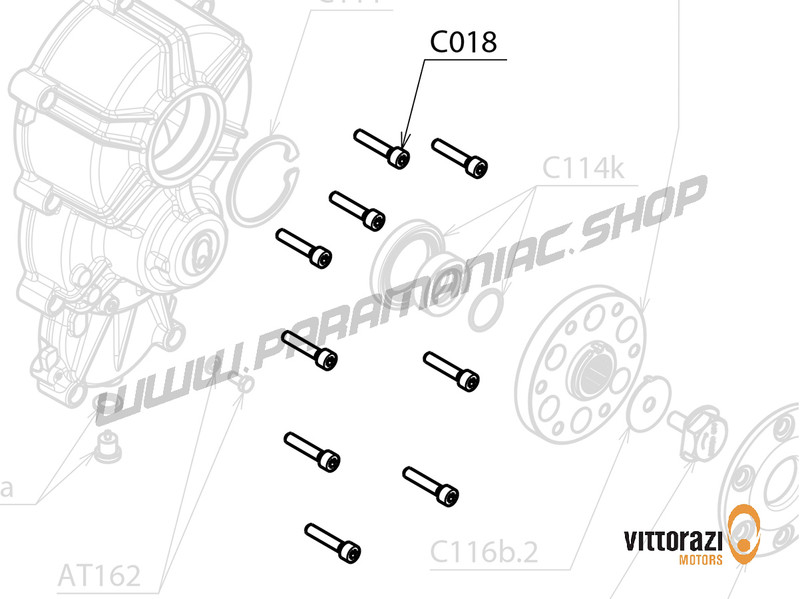  Vittorazi Cosmos 300 - C018 - Schraube 6 x 30 mm Tcei DIN 912 und Unterlegscheibe Ø 6 x 12 mm DIN 125A (Satz 10 Stück) 