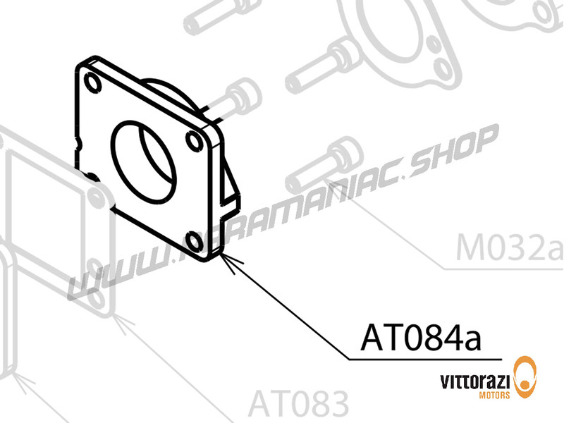 Vittorazi Atom 80 - AT084a - Carburetor flange for WB carburetor, orange