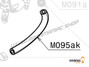 M095ak - Rohrdruck 115 mm mit Fixierschelle Ø 10,5 mm und Doppeldrahtfeder - Moster185 Classic