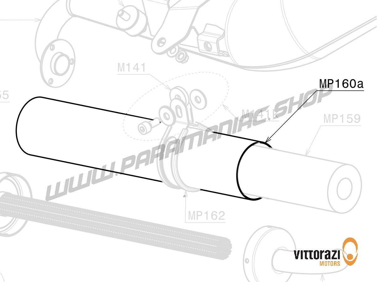 Vittorazi Moster 185 Silent MY25 - MP160b - Carbon fiber Rohr Schalldämpfer 350 mm MY25