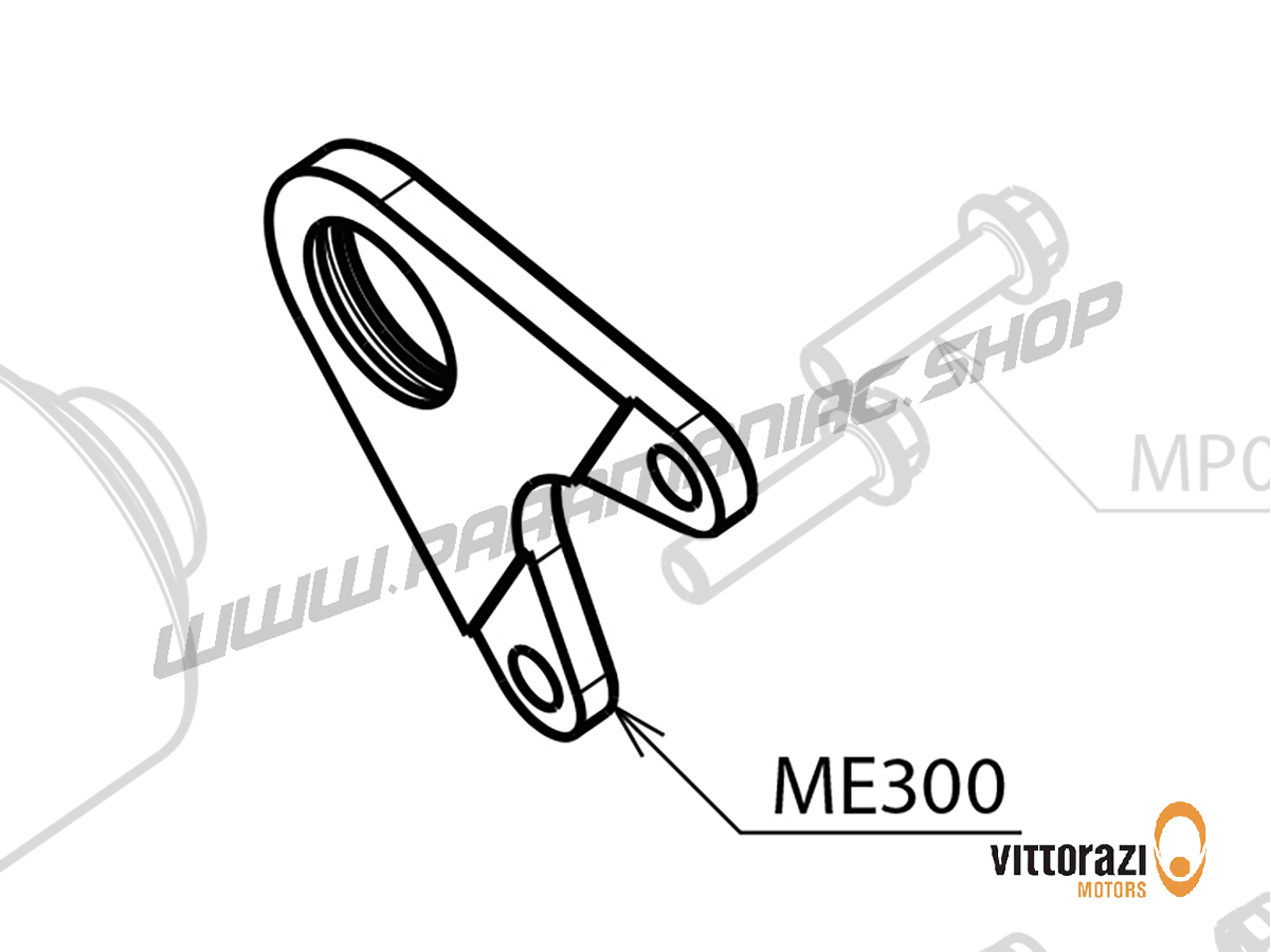 Vittorazi Moster 185 Silent MY25 - ME300 - Halterung Platte für Elektrostarter mit O-Ring und Schrauben, Schwarz