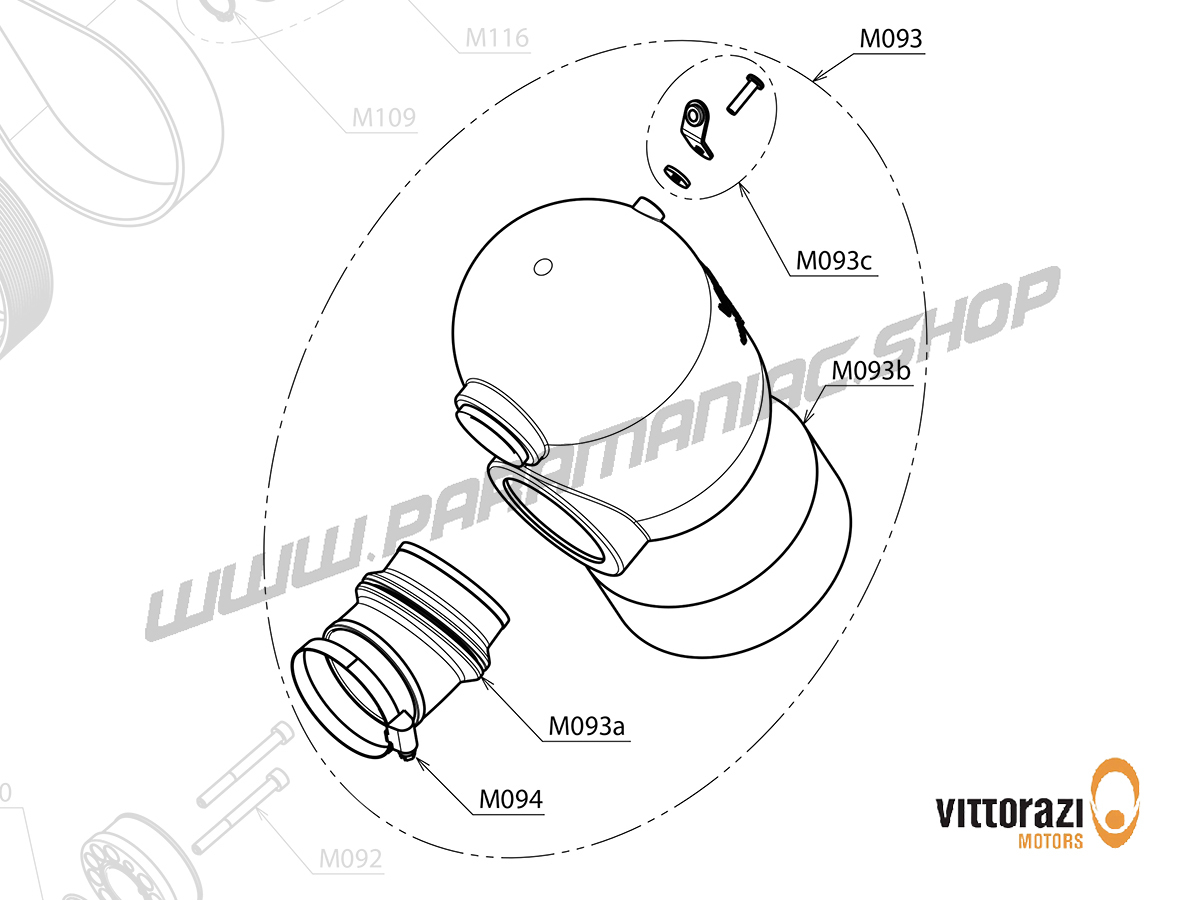 Vittorazi Moster 185 Silent MY22 - M093 - Luft-Box Schalldämpfer Komplett