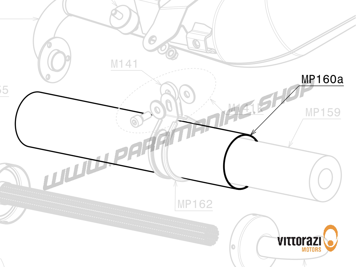 Vittorazi Moster 185 Plus MY25 - MP160b - Carbon fiber Rohr Schalldämpfer 350 mm MY25