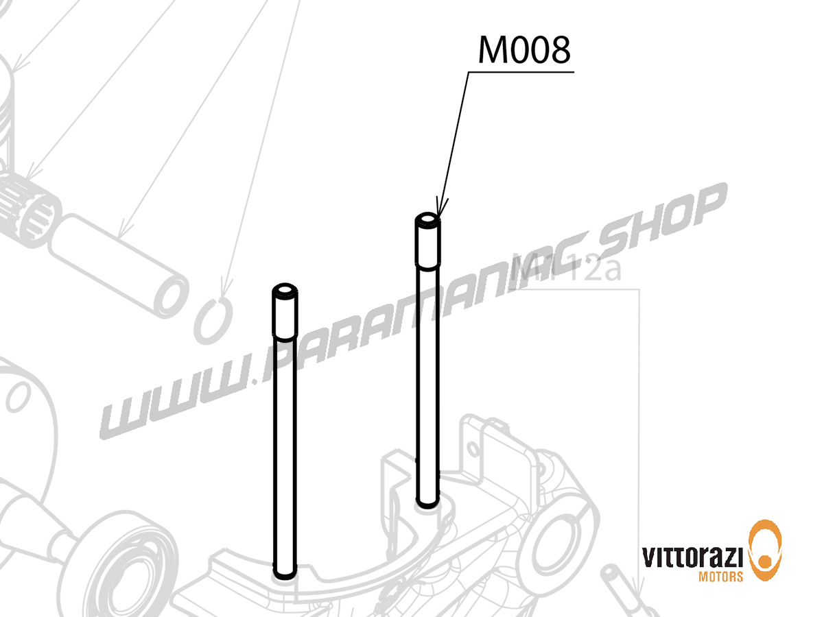 Vittorazi Moster 185 Plus MY25 - M008 - Zylinder Gewindestift 8 x 148 mm (Set von 4)