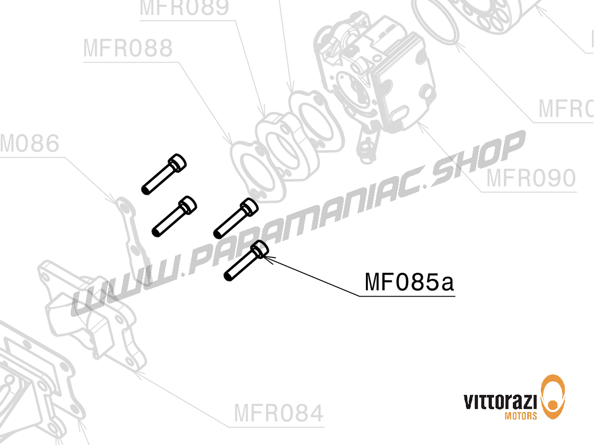 Vittorazi Moster 185 Factory MY25 - MF085a - Titan Schraube 5 x 25 mm Tcei DIN 912 (Set von 4)