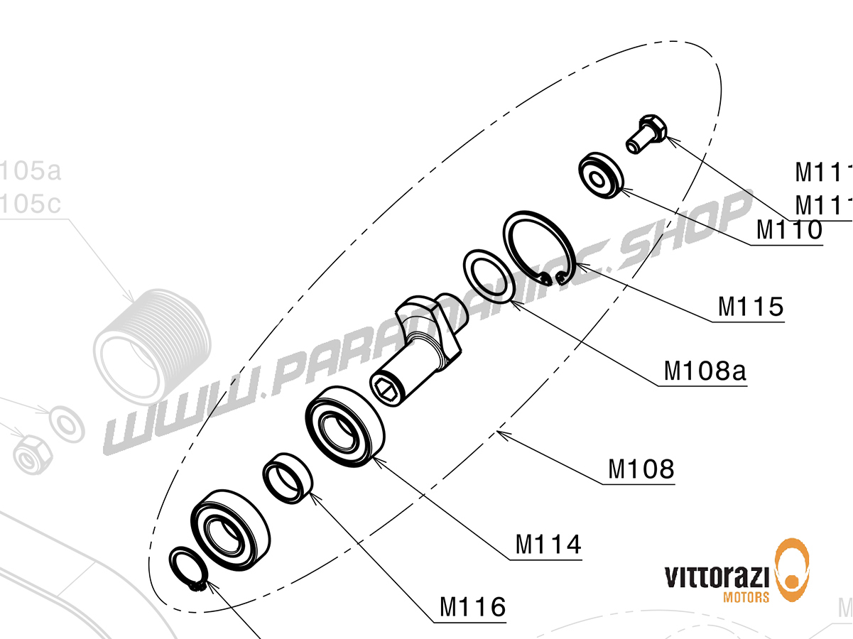 Vittorazi Moster 185 MY25 - M108 - Exzenter montiert mit Lager