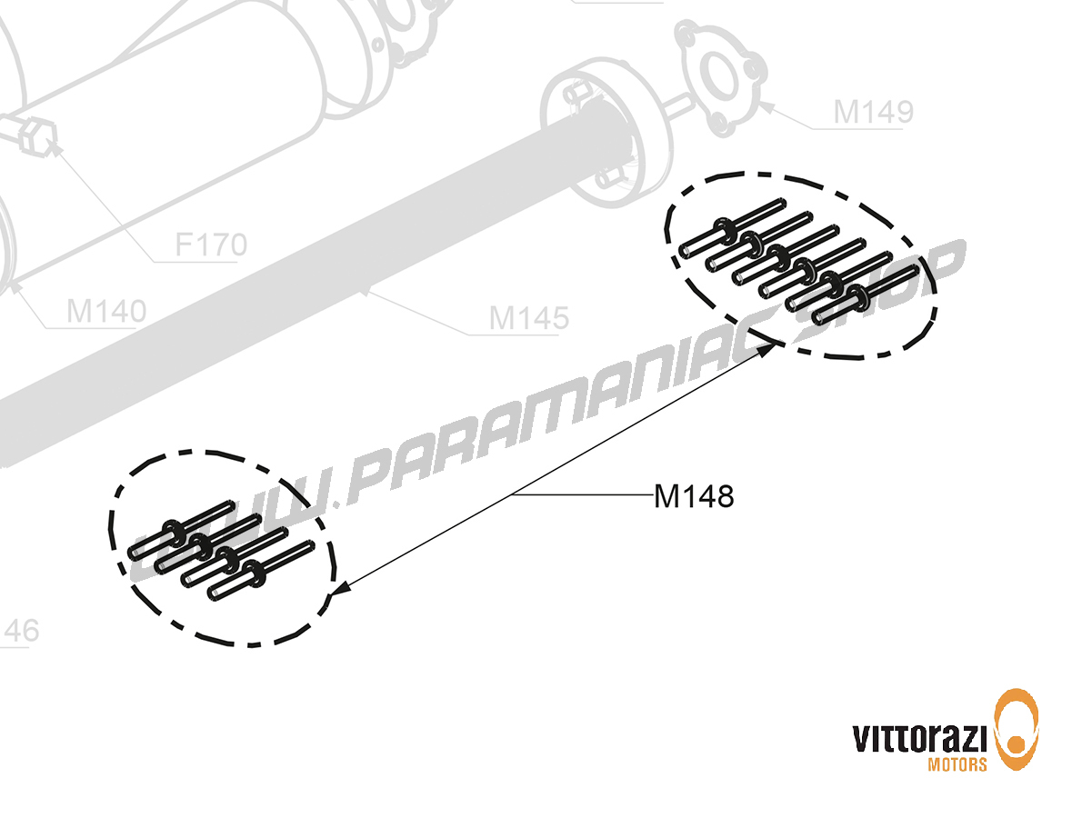 Vittorazi Fly 100 Evo2 MY22 - M148 - Aluminium Niete Ø 4 mm, Schwarz (Set von 10)