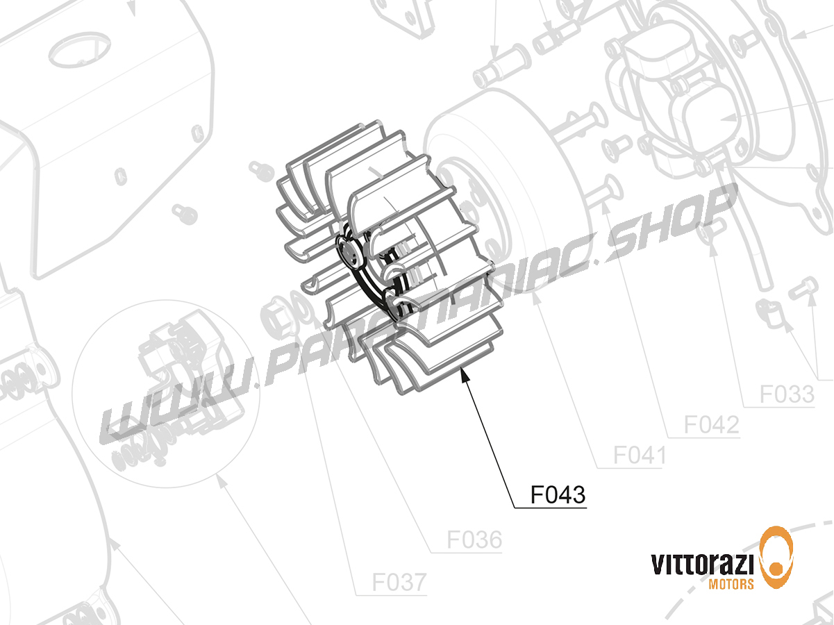 Vittorazi Fly 100 Evo2 First Version - F043 - Kühlung fan, Version Manuell Starter