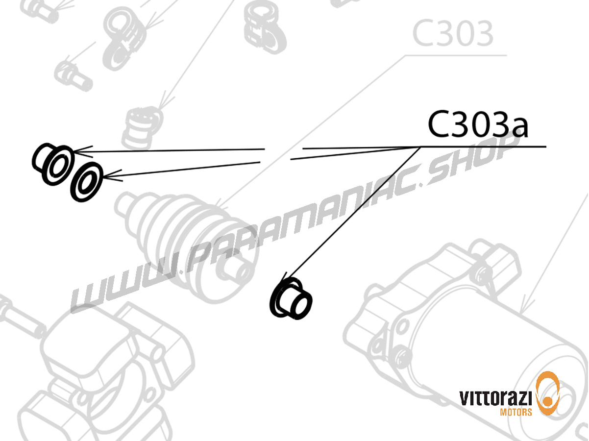 Vittorazi Cosmos 300 MY25 - C303a - Buchse bendix (Set von 2) and Distanzscheibe Ø  8 x 14 x 1 mm