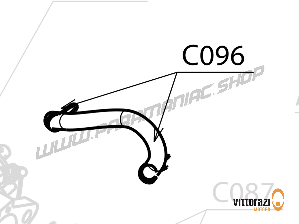 Vittorazi Cosmos 300 MY25 - C096 - Rohr Druck 115 mm, Befestigung Klemme Ø 10,5 mm und Doppeldraht Feder Schlauch Klemme 11,5 mm