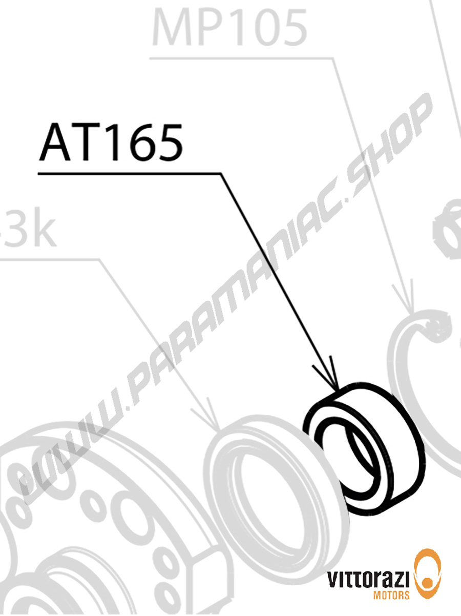 Vittorazi Atom 80 MY22 - AT165 - Lager Distanzstück mit O-Ring viton 17 x 1,00 mm