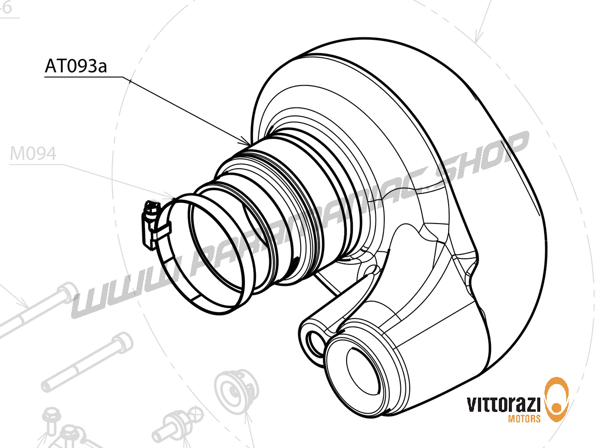 Vittorazi Atom 80 - AT093a - Luft-Box Gummi Krümmer mit Integriert Schwamm