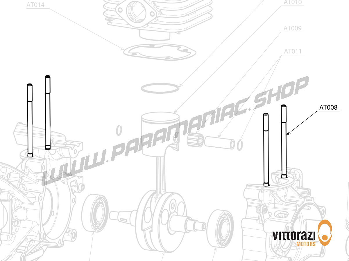 Vittorazi Atom 80 MY25 - AT008 - Zylinder Gewindestift 6 x 108 mm (Set von 4)