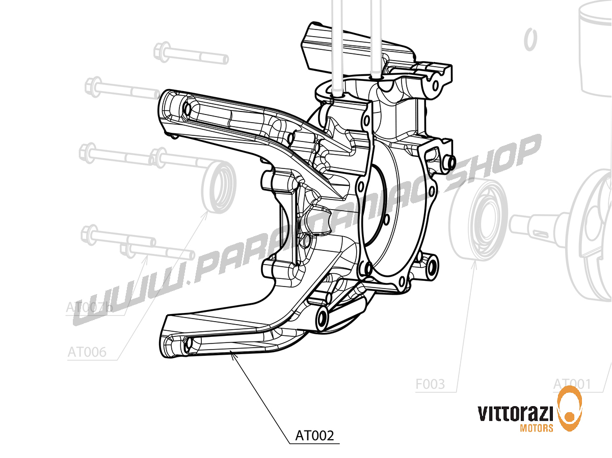 Vittorazi Atom 80 MY25 - AT002 - Motor Gehäuse Block, Schwarz