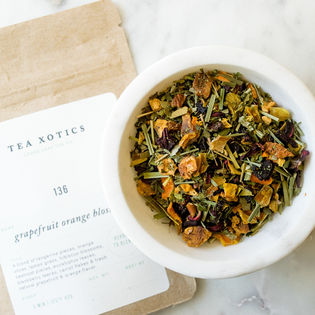 Pmの紅茶 136 Grapefruit Orange Blossom Herbal Tea - Tea Xotics
