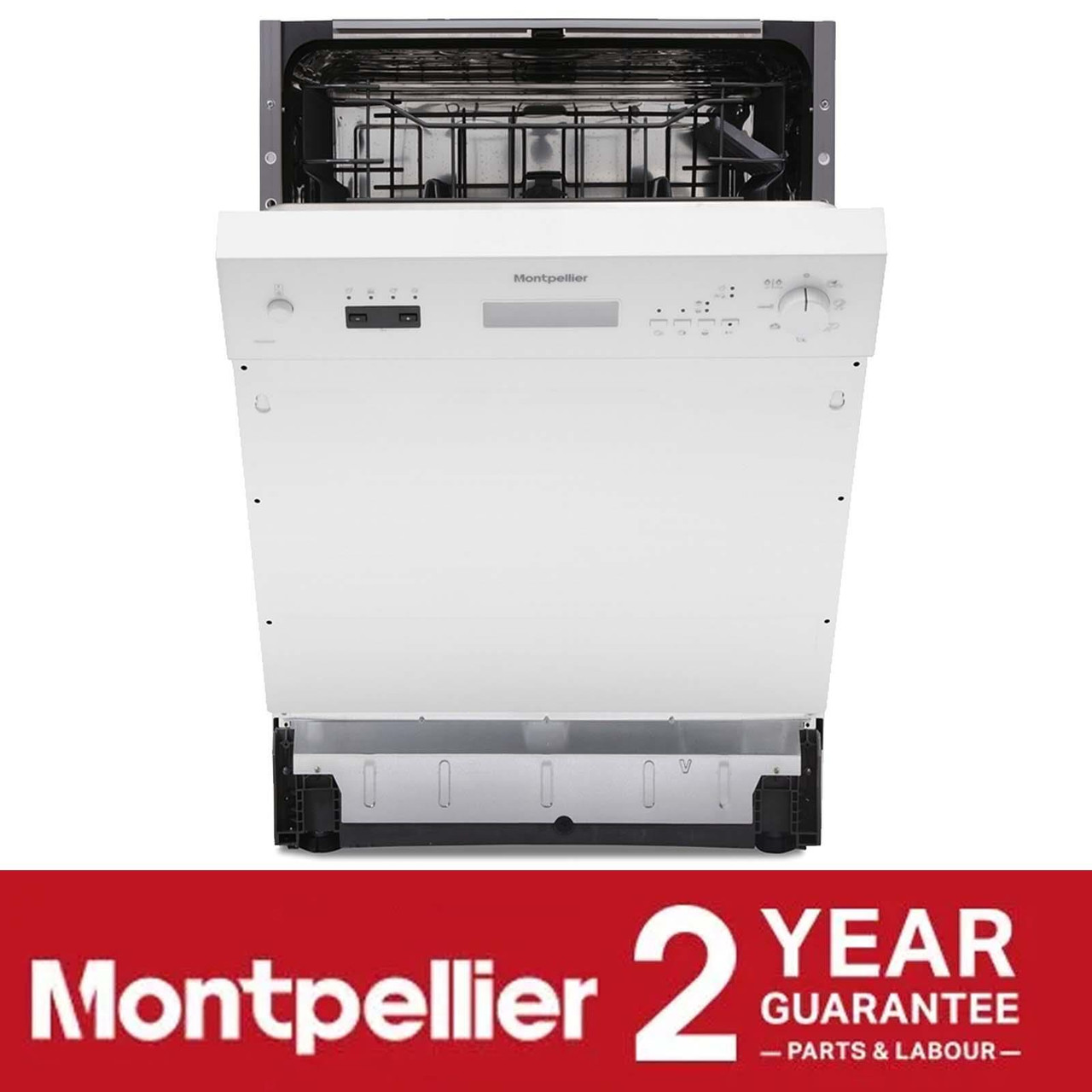 Montpellier MDI655W 60cm Semi Integrated Dishwasher With 12 Place Settings