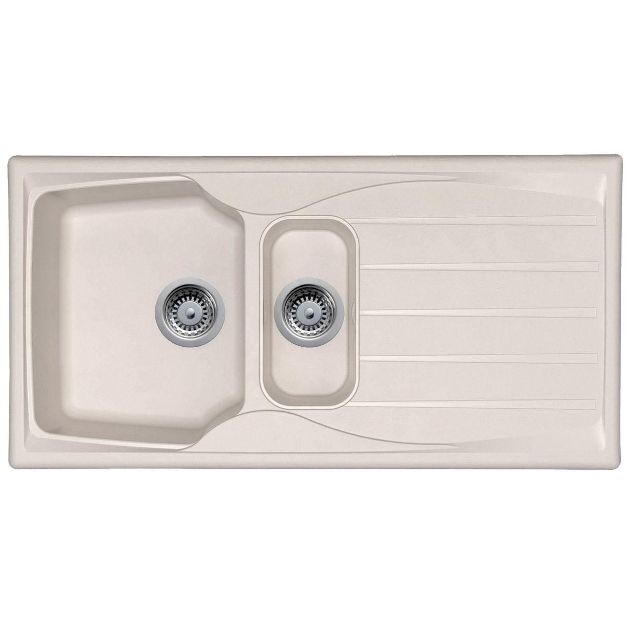 Astracast Sierra 1.5 Bowl Reversible Cream Kitchen Sink And Waste Kit