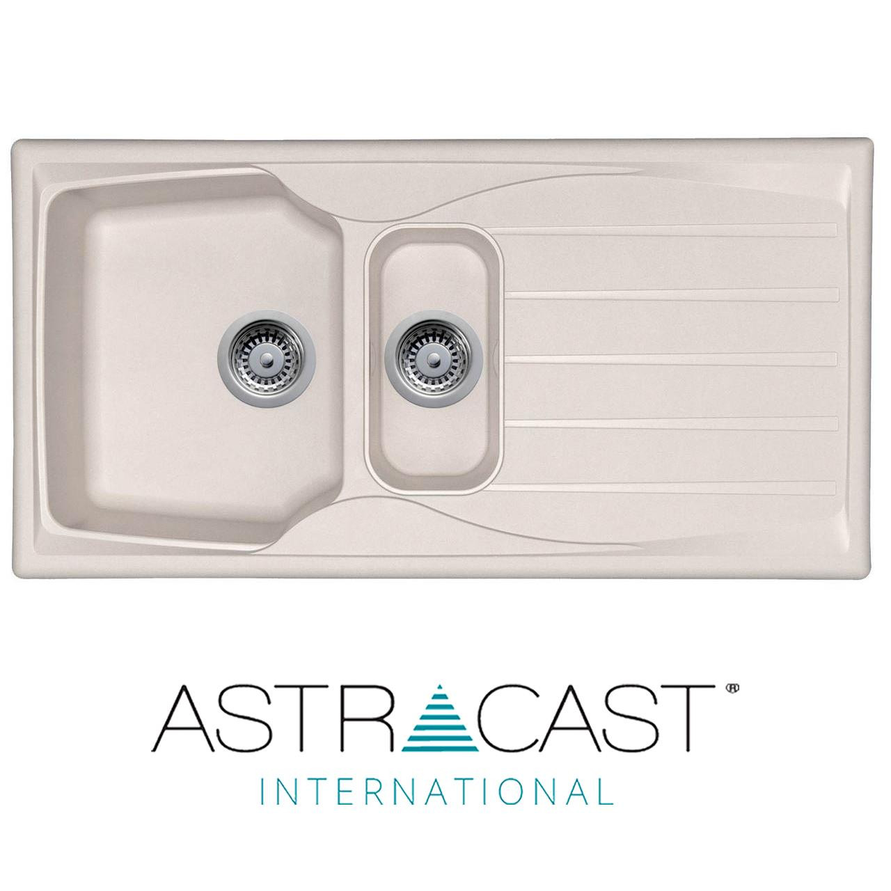Astracast Sierra 1.5 Bowl Light Grey Composite Kitchen Sink and Chrome Mixer Tap