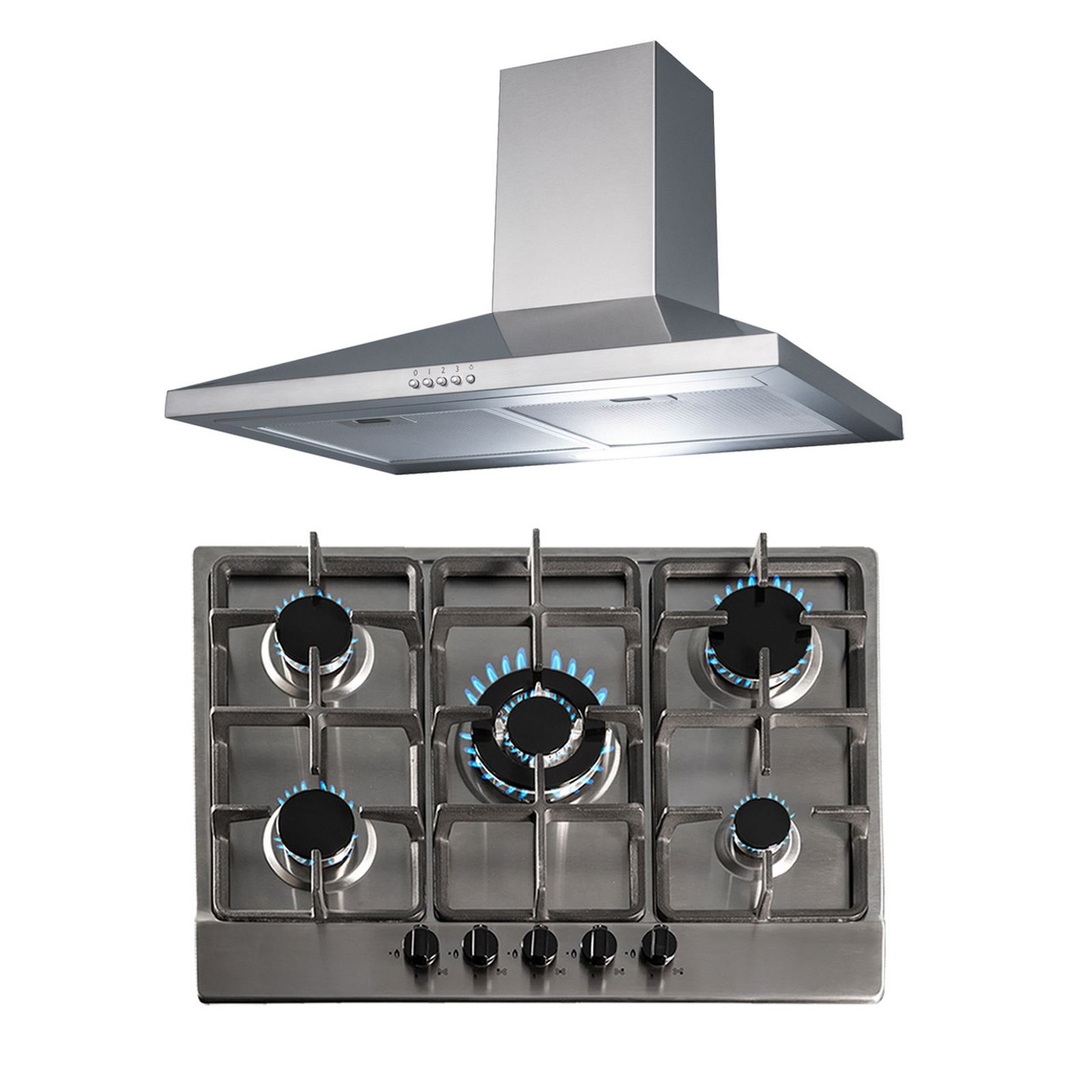 black stainless steel chimney hood