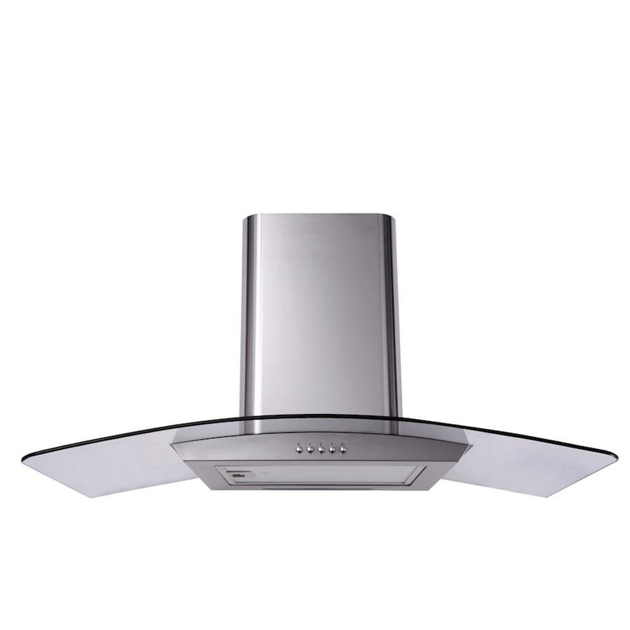 silver glass cooker hood