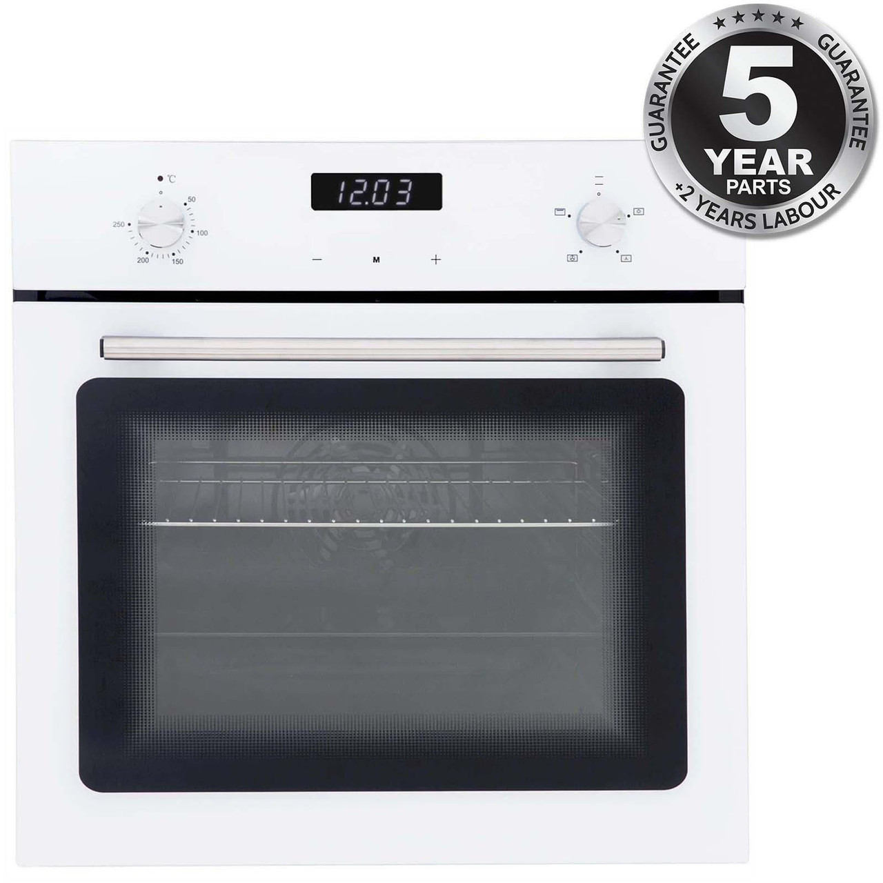 SIA SO103WH 60cm White Built In Single Electric True Fan Oven With Digital  Timer