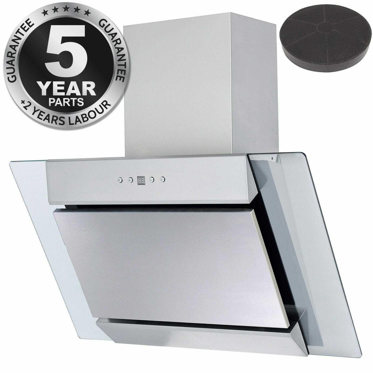 SIA AGL61SS 60cm Angled Stainless Steel Cooker Hood Extractor Fan