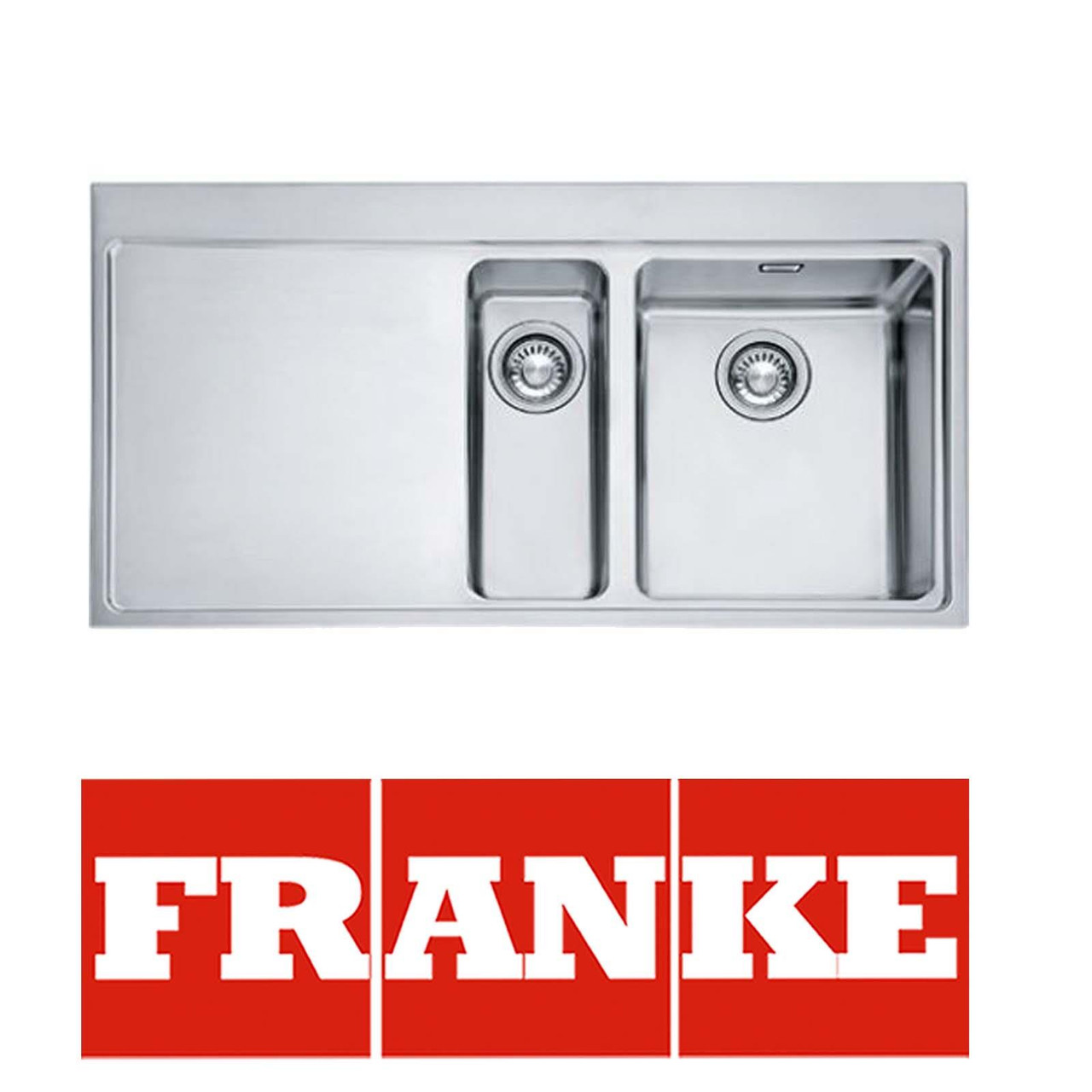 Franke Stainless Steel Kitchen Sink, 1.5 Bowl LHD, Colander & Chopping
