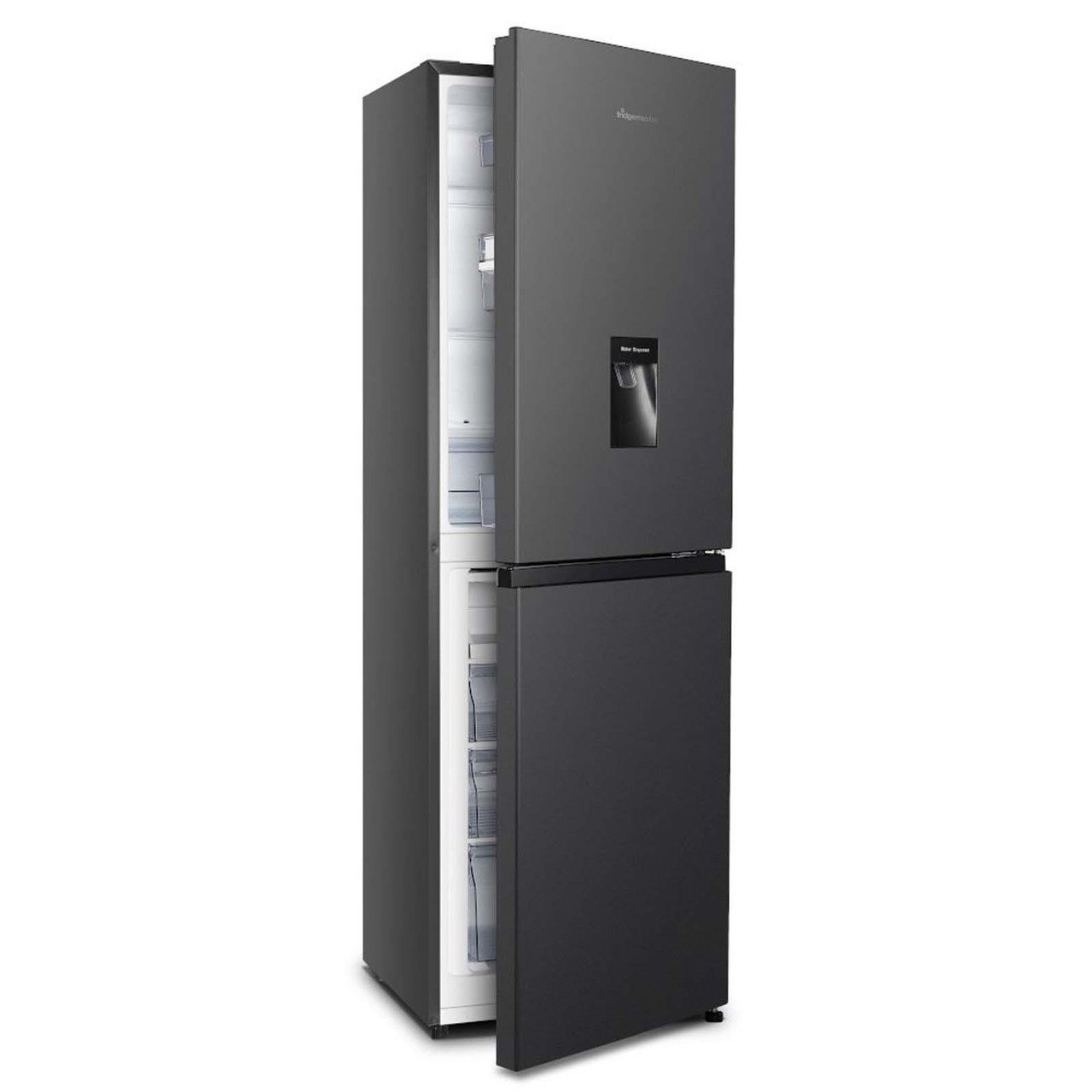 Tall Black Fridge Freezer With Water Dispenser 252L Fridgemaster