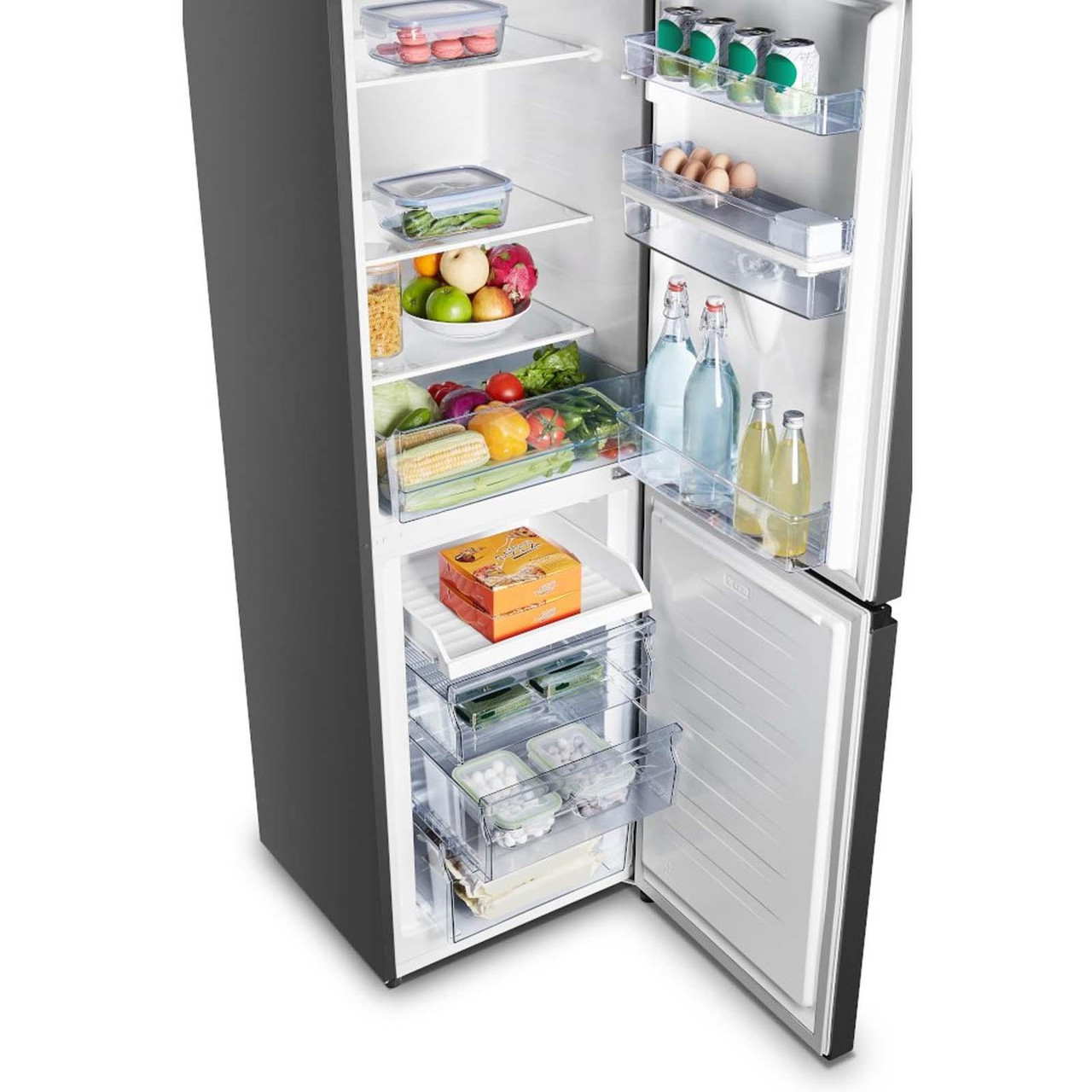 Tall Black Fridge Freezer With Water Dispenser 252L Fridgemaster