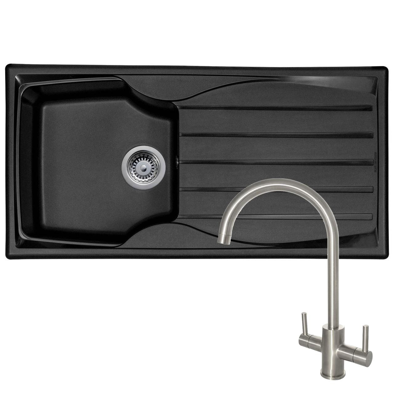 Astracast Sierra 1 Bowl Black Kitchen Sink Reginox Genesis Swan