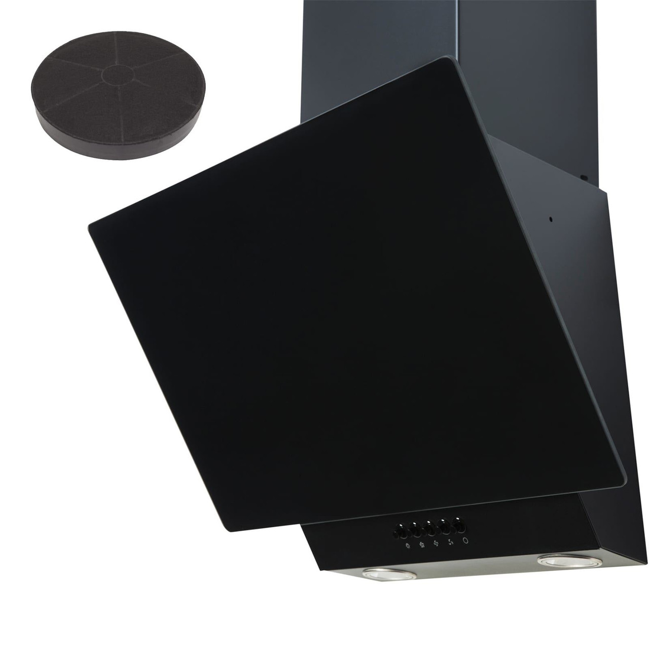 black angled extractor fan 60cm