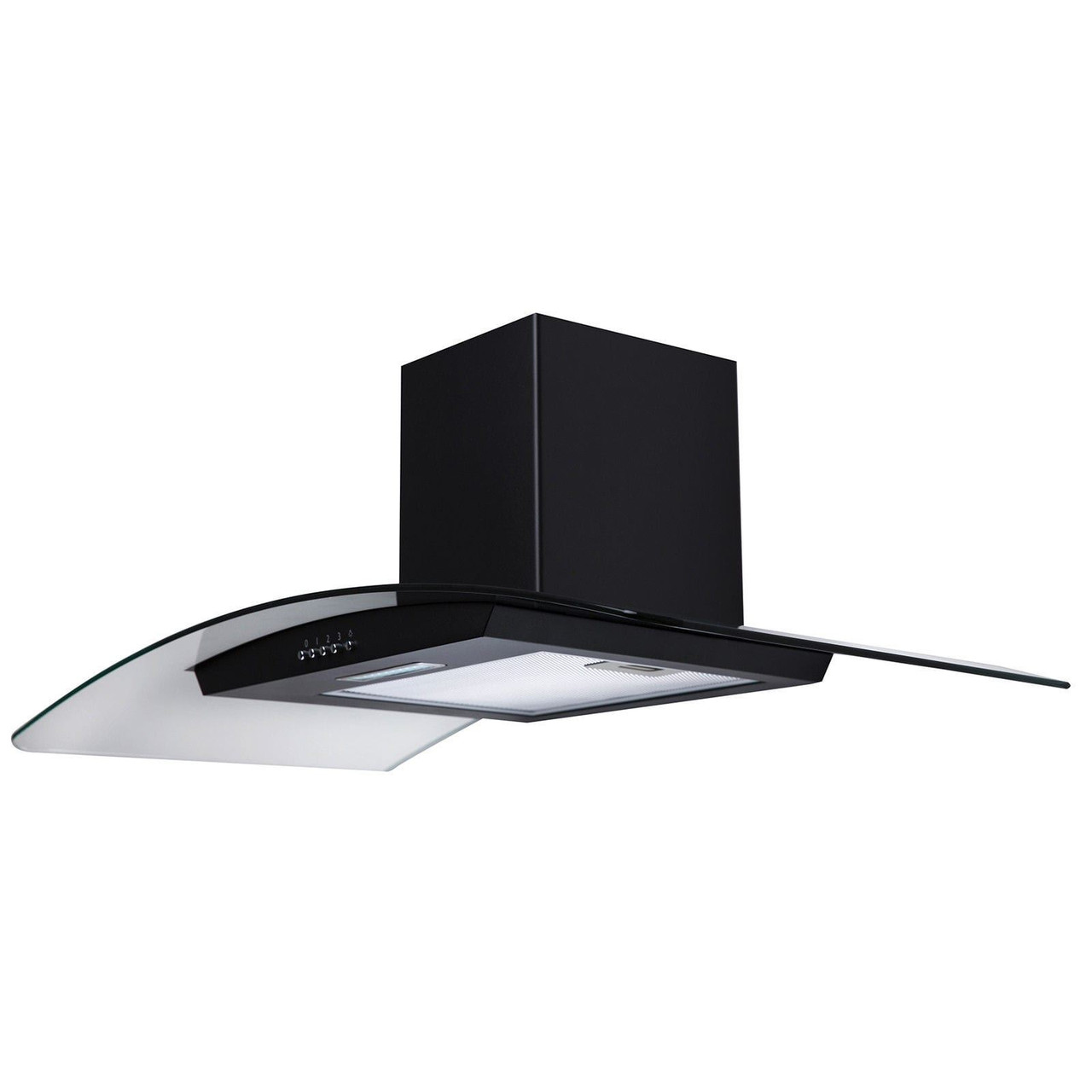 SIA 90cm Black 5 Zone Touch Control Induction Hob & Angled Glass Cooker Hood Fan