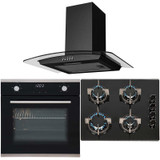 SIA 60cm Touch Control Single Electric Fan Oven, 4 burner Gas Hob &Curved Hood SIA 60cm Touch Control Single Electric Fan Oven, 4 burner Gas Hob &Curved Hood