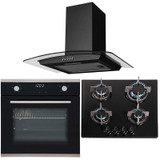 SIA 60cm Single Touch Control Fan Oven, 4 burner Gas Hob &Curved Glass Hood Fan SIA 60cm Single Touch Control Fan Oven, 4 burner Gas Hob &Curved Glass Hood Fan