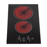 SIA CERH30BL 30cm 2 Burner Domino Ceramic Electric Hob In Black, Knob Control SIA CERH30BL 30cm 2 Burner Domino Ceramic Electric Hob In Black, Knob Control