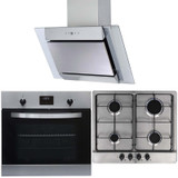 SIA 60cm Electric Single Oven, 4 Burner Gas Hob & Angled 60cm Chimney Cooker Hood SIA 60cm Electric Single Oven, 4 Burner Gas Hob & Angled 60cm Chimney Cooker Hood